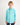 Boy wearing an aqua blue shirt on a white background