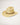 Straw hat with a leather band on a light gray background