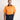 Man wearing an orange and navy hi-vis Australian cotton work shirt on a plain background